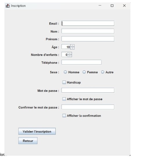 Page d'accueil utilisateur